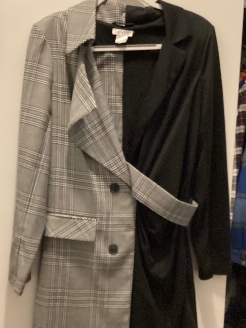 Venus gray plaid and black jacket dress NWOT size 12